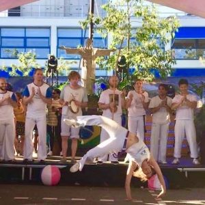 Capoeira demonstratie bij Spirit personeelsfeest