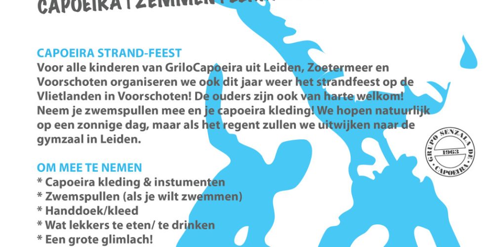 Capoeira strandfeest voor Kids – seizoenafsluiting 2016!